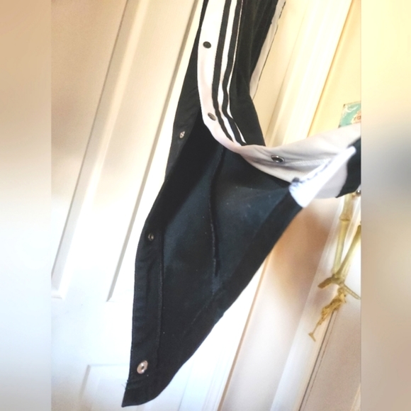 ADIDAS Black Adibreak Tear Away 3 Stripes  Snap Up Sides Track Pants - Picture 5 of 16